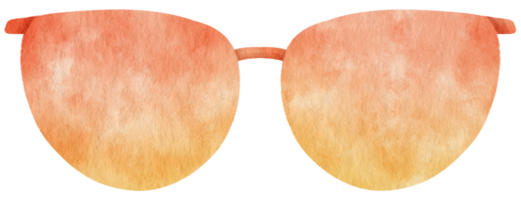 lunettes de soleil orange en élément de mode été aquarelle png