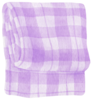 purple Checkered Beach towel picnic blanket in watercolor png