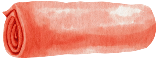 serviette de plage rouge couverture de pique-nique illustration aquarelle png