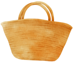 illustrazione dell'acquerello della borsa da spiaggia per elemento decorativo estivo png