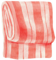 serviette de plage à rayures rouges couverture de pique-nique style aquarelle png