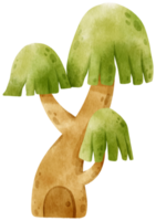 ilustración de acuarela de árbol para elemento decorativo png