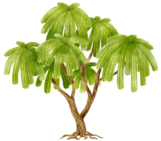 ilustración de acuarela de árbol para elemento decorativo png