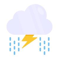 A creative design icon of thunderstorm vector