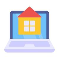 Conceptual flat design icon of online property vector