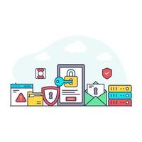 Trendy vector design of mobile security