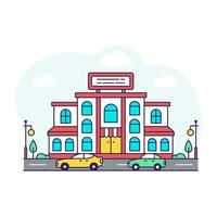 A beautiful building of hotel illustration vector