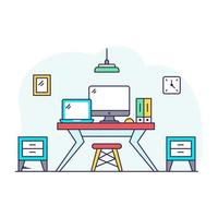 Perfect design illustration of computer table vector