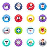 Pack of Ai Flat Icons vector