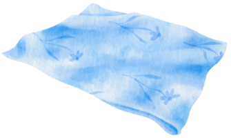 blauwe strandlaken en picknickdeken aquarel illustratie png