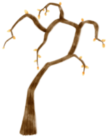 árbol de otoño con hojas amarillas ilustración acuarela para elemento decorativo png