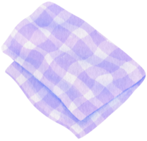couverture de pique-nique serviette de plage à carreaux violets à l'aquarelle png