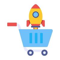 Flat design icon of shopping launch vector