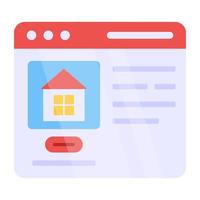 Conceptual flat design icon of real estate website vector