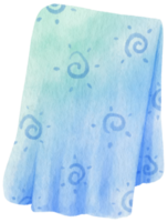 serviette de plage bleue et couverture de pique-nique illustration aquarelle
