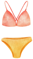 Zweiteilige Bikini-Badeanzüge im Aquarell-Stil für dekoratives Sommerelement png