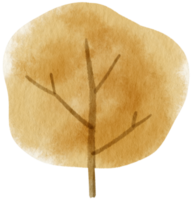 albero autunnale con foglie gialle illustrazione ad acquerello per elemento decorativo png