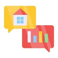 Perfect design icon of real estate chat vector