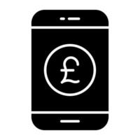 Perfect design icon of mobile pound vector