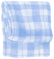 Blue Checkered Beach towel and picnic blanket in watercolor png