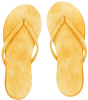 illustrazione dell'acquerello di sandali gialli per elemento decorativo estivo png