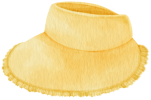 linda ilustración de acuarela de sombrero amarillo para elemento decorativo de verano png