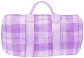 purple Checkered Beach towel picnic blanket in watercolor png