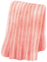 serviette de plage rose rayée couverture de pique-nique style aquarelle png