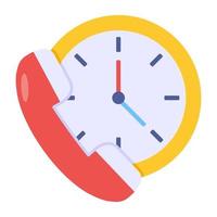 An editable design icon of call time vector