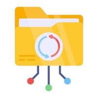 An editable design icon of folder synchronization vector
