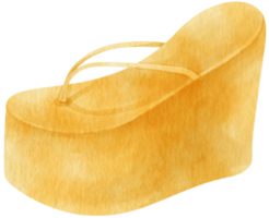 Yellow Sandals watercolor illustration for Summer Decorative Element png