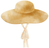 illustrazione dell'acquerello del cappello floscio di paglia per la moda estiva png