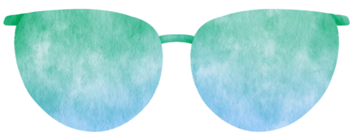 illustrazione dell'acquerello di occhiali da sole blu per elemento decorativo estivo png