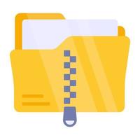 icono de carpeta zip, vector editable