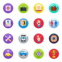 Pack of Smart Technology Flat Icons vector