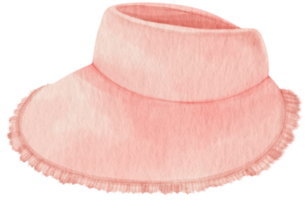 niedliche rosa hut aquarellillustration für sommer dekoratives element png