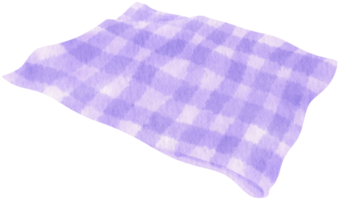 purple Checkered Beach towel picnic blanket in watercolor png