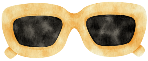 illustrazione dell'acquerello di occhiali da sole gialli per elemento decorativo estivo png