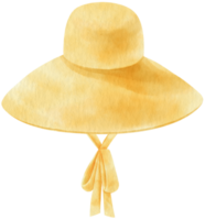 ilustração em aquarela de chapéu amarelo bonito para elemento decorativo de verão png