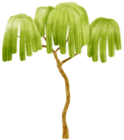 ilustración de acuarela de árbol para elemento decorativo png