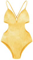 costumi da bagno bikini gialli stile acquerello per elemento decorativo estivo png