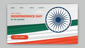 Indian independence day web landing page concept vector