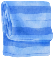 serviette de plage rayée et couverture de pique-nique style aquarelle png