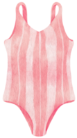 maillot de bain bikini une pièce à rayures roses style aquarelle pour élément décoratif png