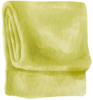 serviette de plage verte et couverture de pique-nique style aquarelle png