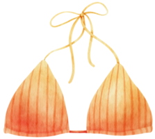 stripes bikini swimsuits watercolor style for Summer Decorative Element png