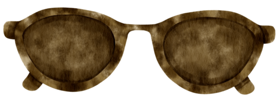 Aquarellillustration der schwarzen Sonnenbrille für dekoratives Element des Sommers png