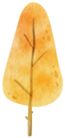 herbstbaum mit gelben blättern aquarellillustration für dekoratives element png