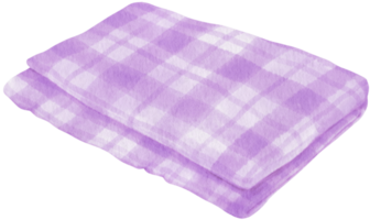 manta de piquenique de toalha de praia xadrez roxa em aquarela png
