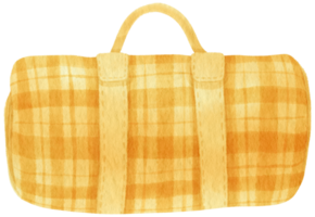 yellow Checkered Beach towel picnic blanket in watercolor png